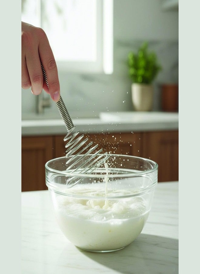 FINALITY Handheld Steel Wire Egg Whisk Hand Egg Mixer Eggbeater Whisking Blender Stirring Beater Milk Cream Frother Flour Stirrer for Family Restaurant Kitchen (Pack of 1) - Image 5